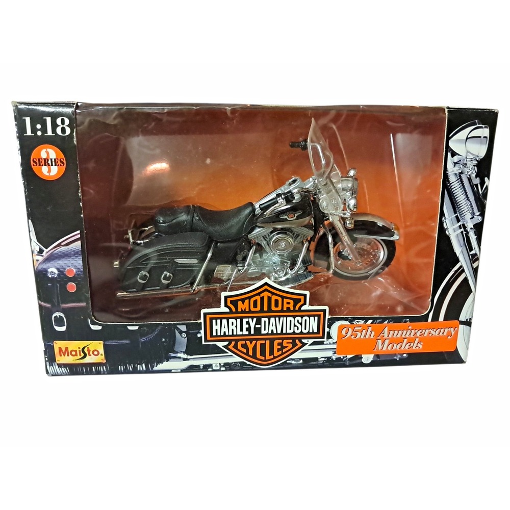 Maisto 1:18 Harley-Davidson 1998 FLHR Road King Diecast Black/Silver 31360